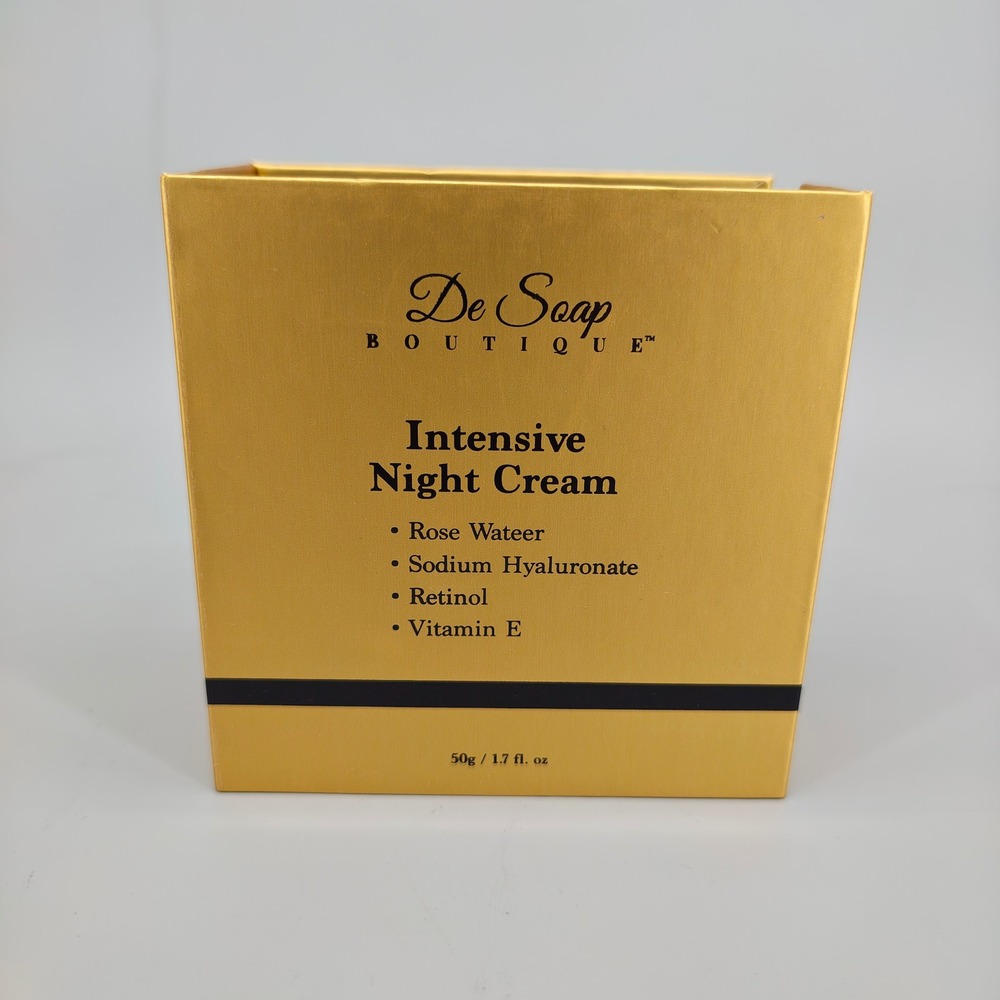 De Soap Boutique Intensive Night Cream Retinol Vitamin E 1.7oz 50g Rose Water